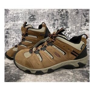 Keen Headout Mid Waterproof Mens 13 Hiking Boots Orange Brown Trail Outdoor